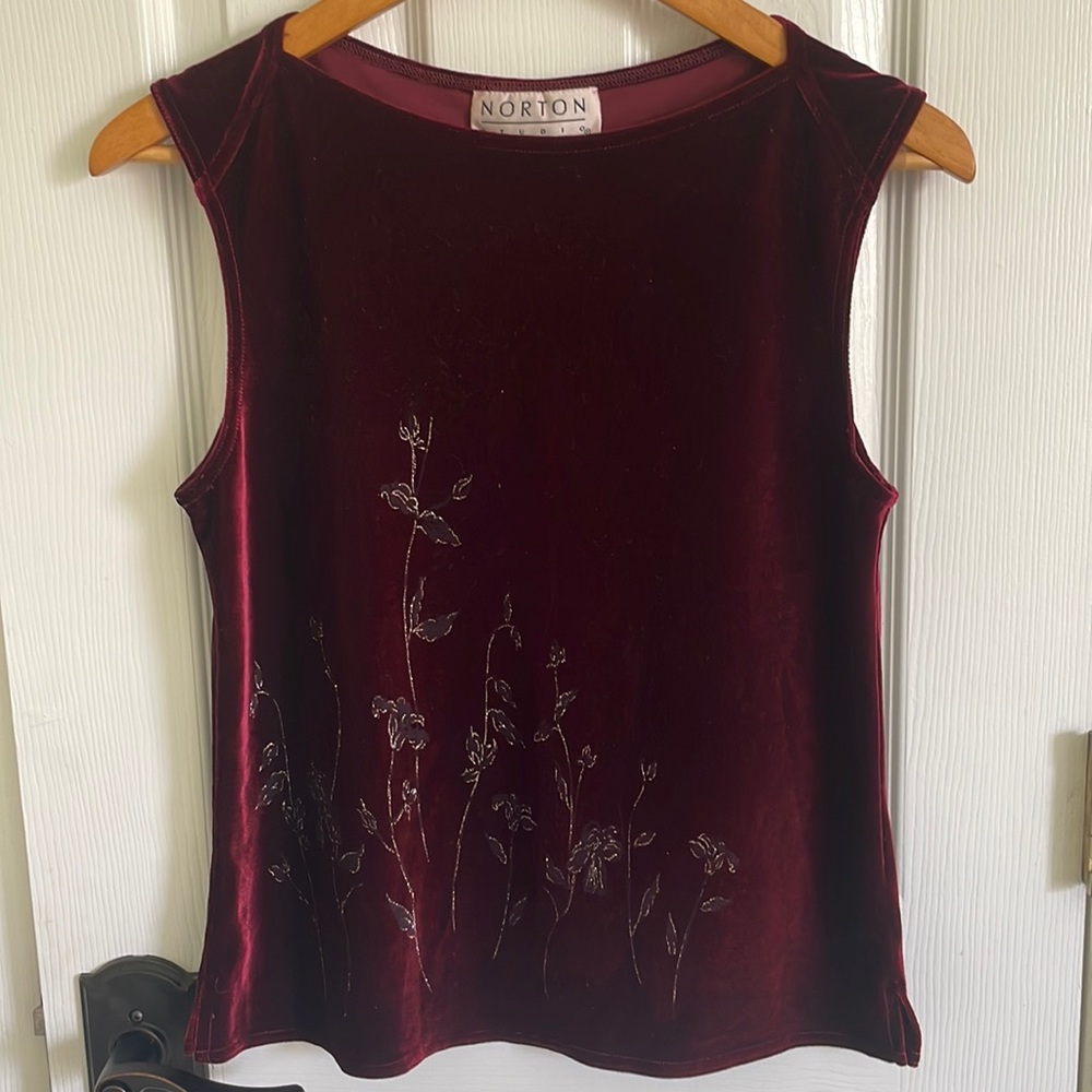 Norton Studio vintage women velvet blouse-S-